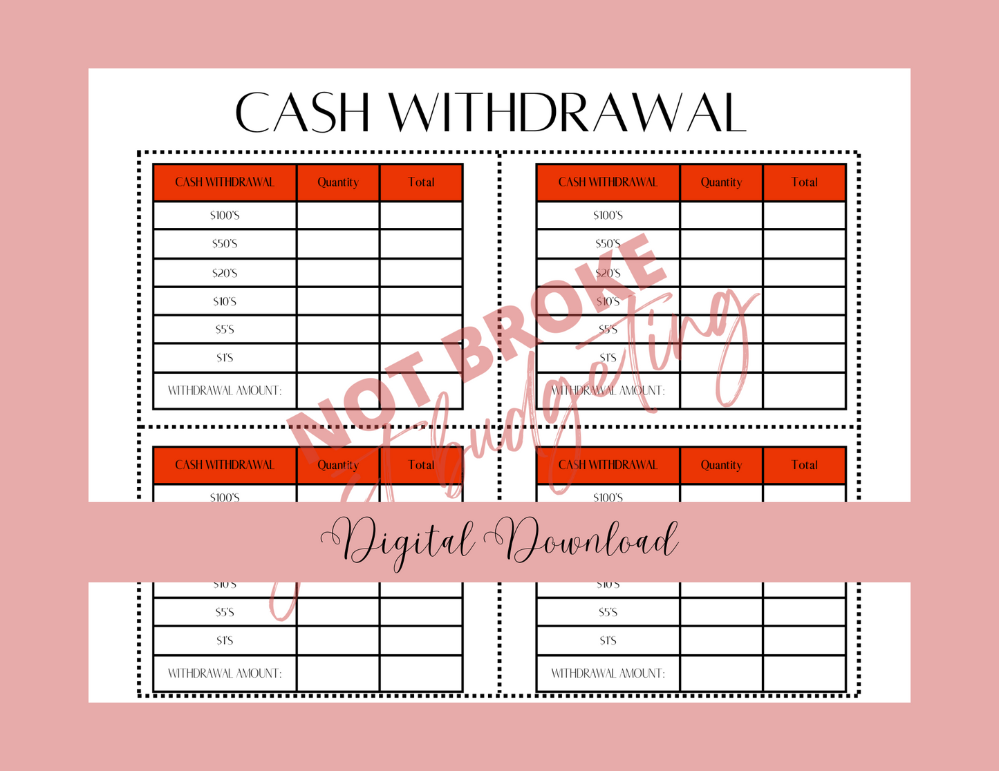 Cash Withdrawal (Digital Download)
