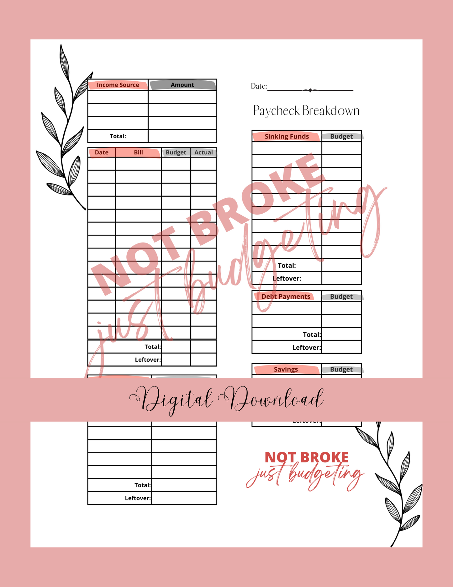 Paycheck Breakdown (Digital Download)